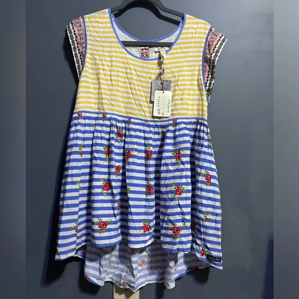 NWT Matilda Jane patterned floral& striped dress